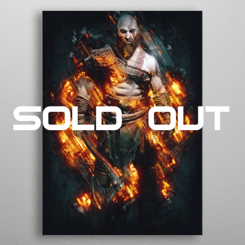 Displate Metal-Poster "Angry Kratos" *Ausverkauft*